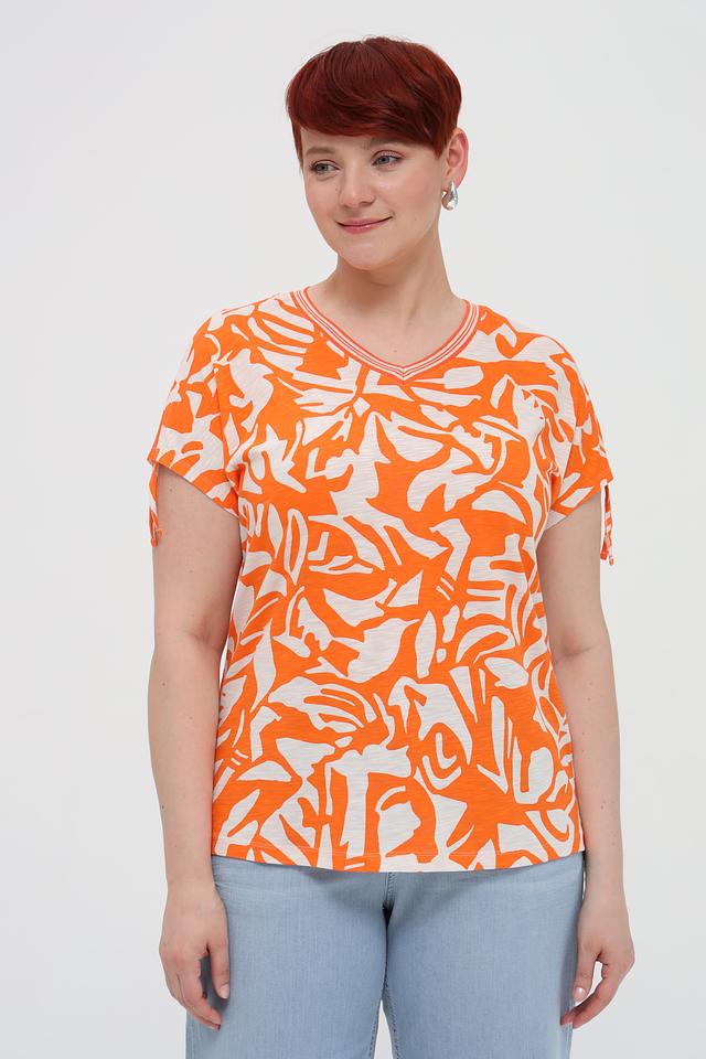 Футболка Rabe collection оранжевая с принтом