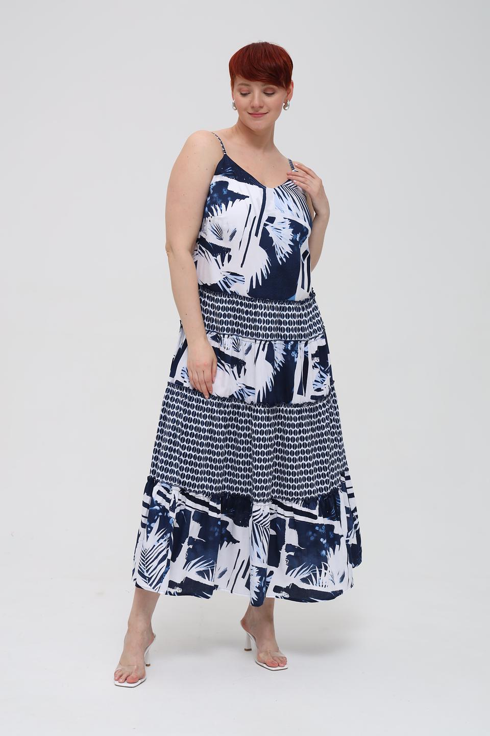 Платье Lecomte с принтом и бретелями