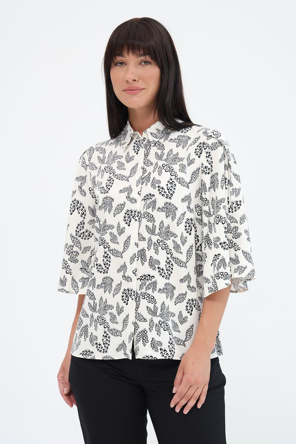 Блуза Taifun с принтом чёрно-белый