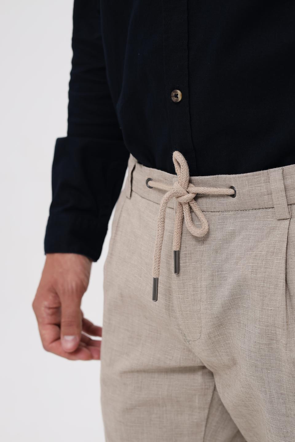 Брюки Bugatti бежевые с завязками