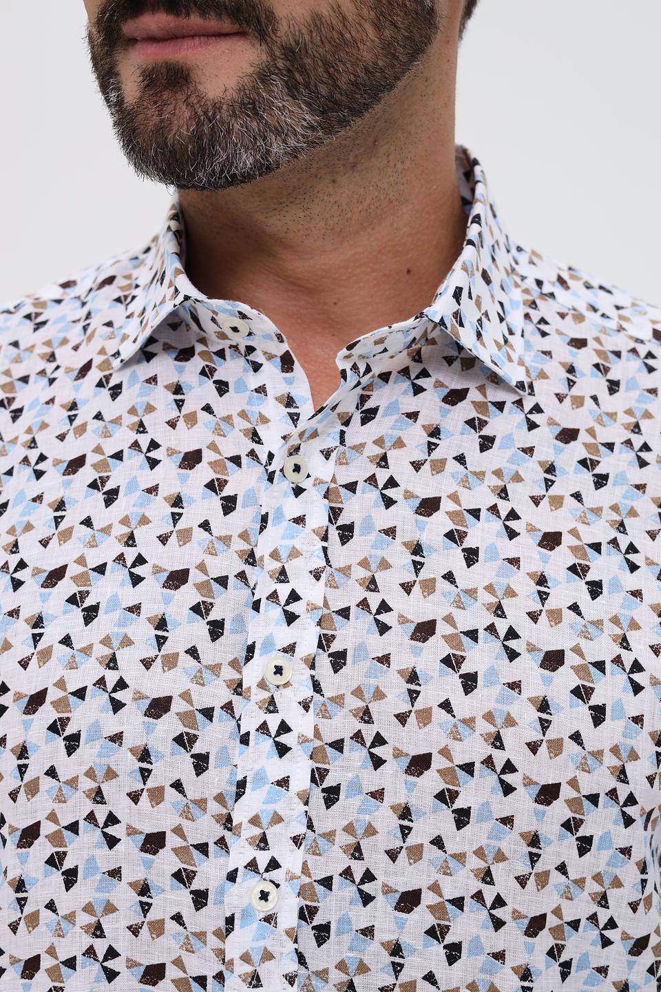 Рубашка Bugatti с принтом голубой