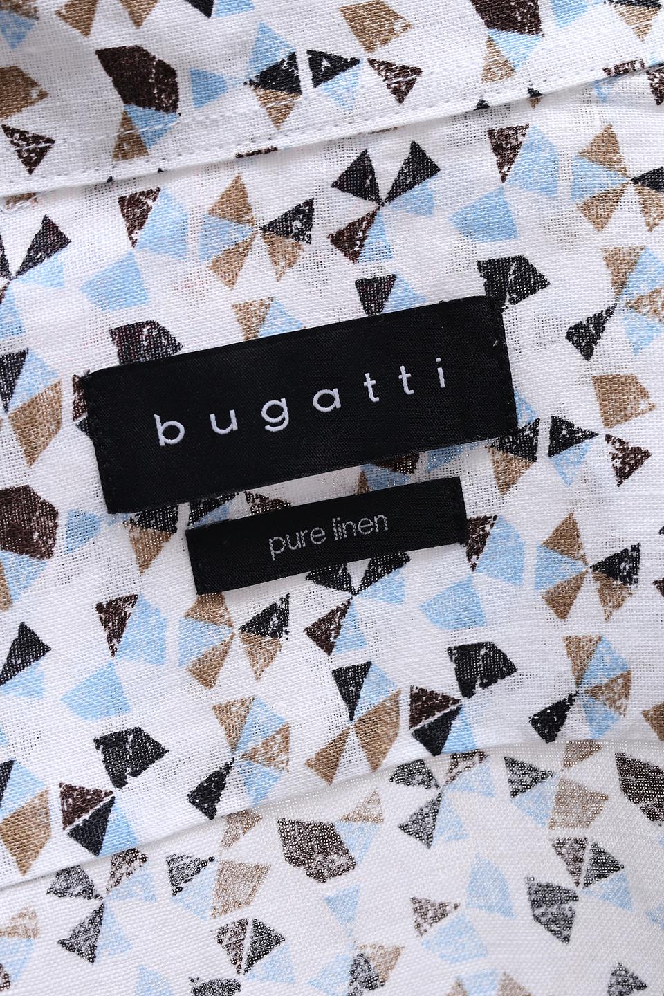 Рубашка Bugatti с принтом голубой