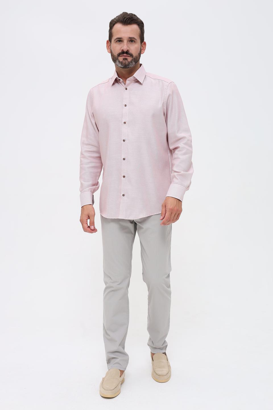 Рубашка Venti мужская, в клетку, розовая