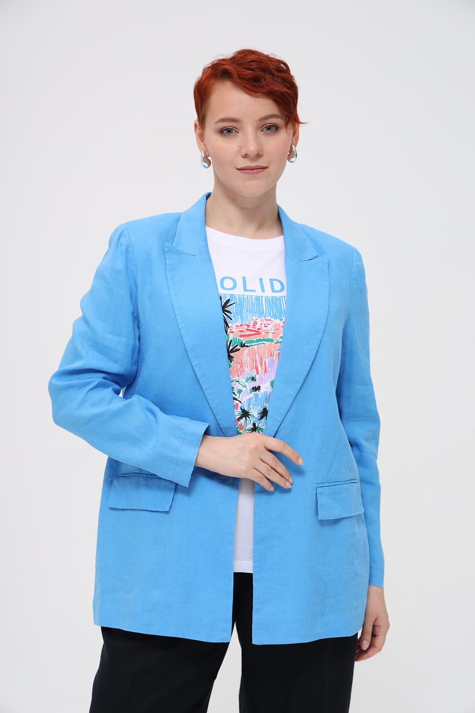 Жакет Marc Aurel льняной голубой