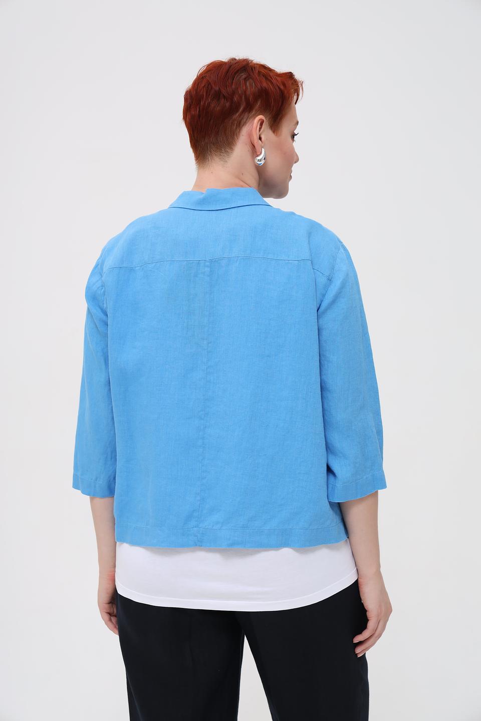 Блуза Marc Aurel льняная голубая