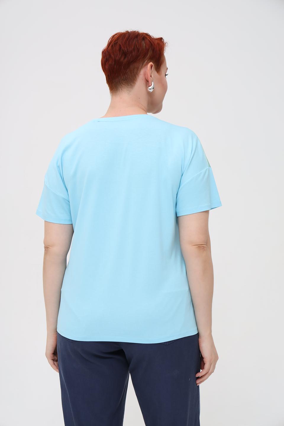 Блуза Rabe collection с принтом пальмы голубая