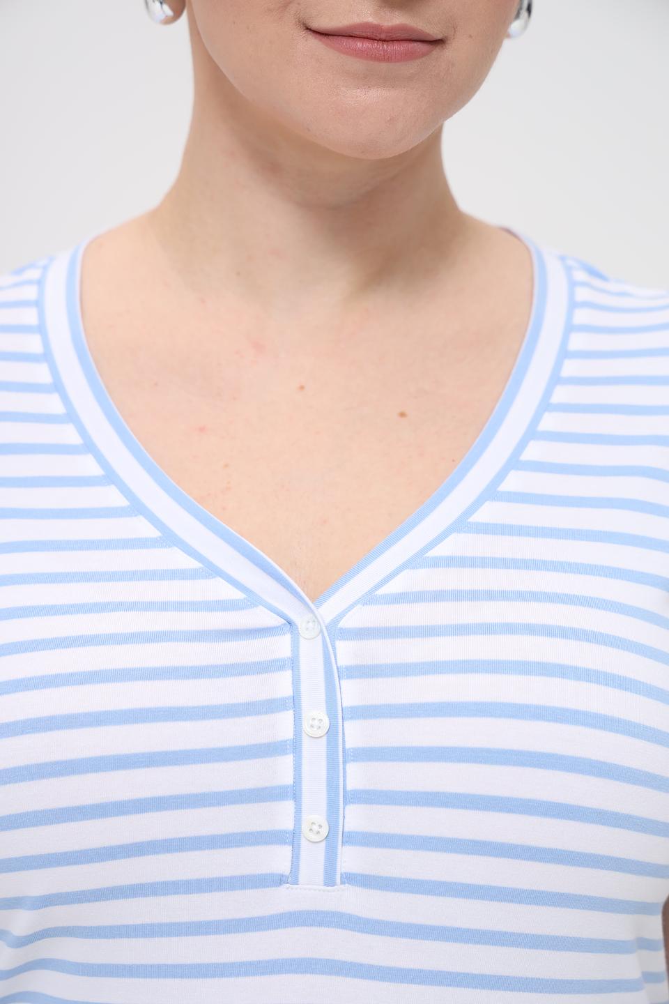 Футболка Oui в полоску голубую