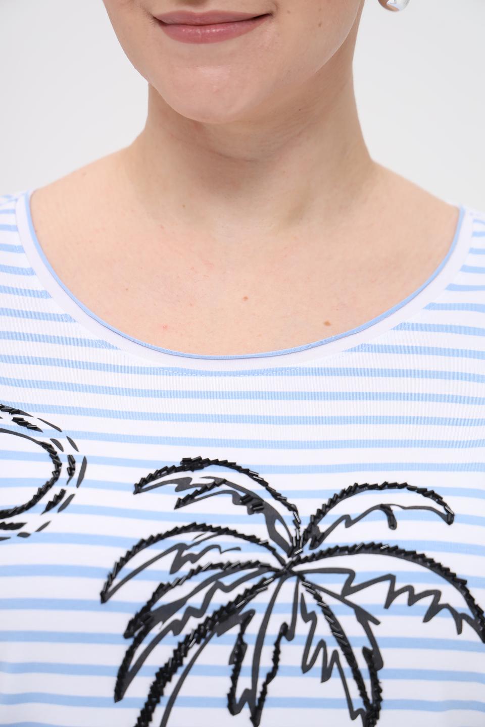 Футболка Oui в полоску с принтом