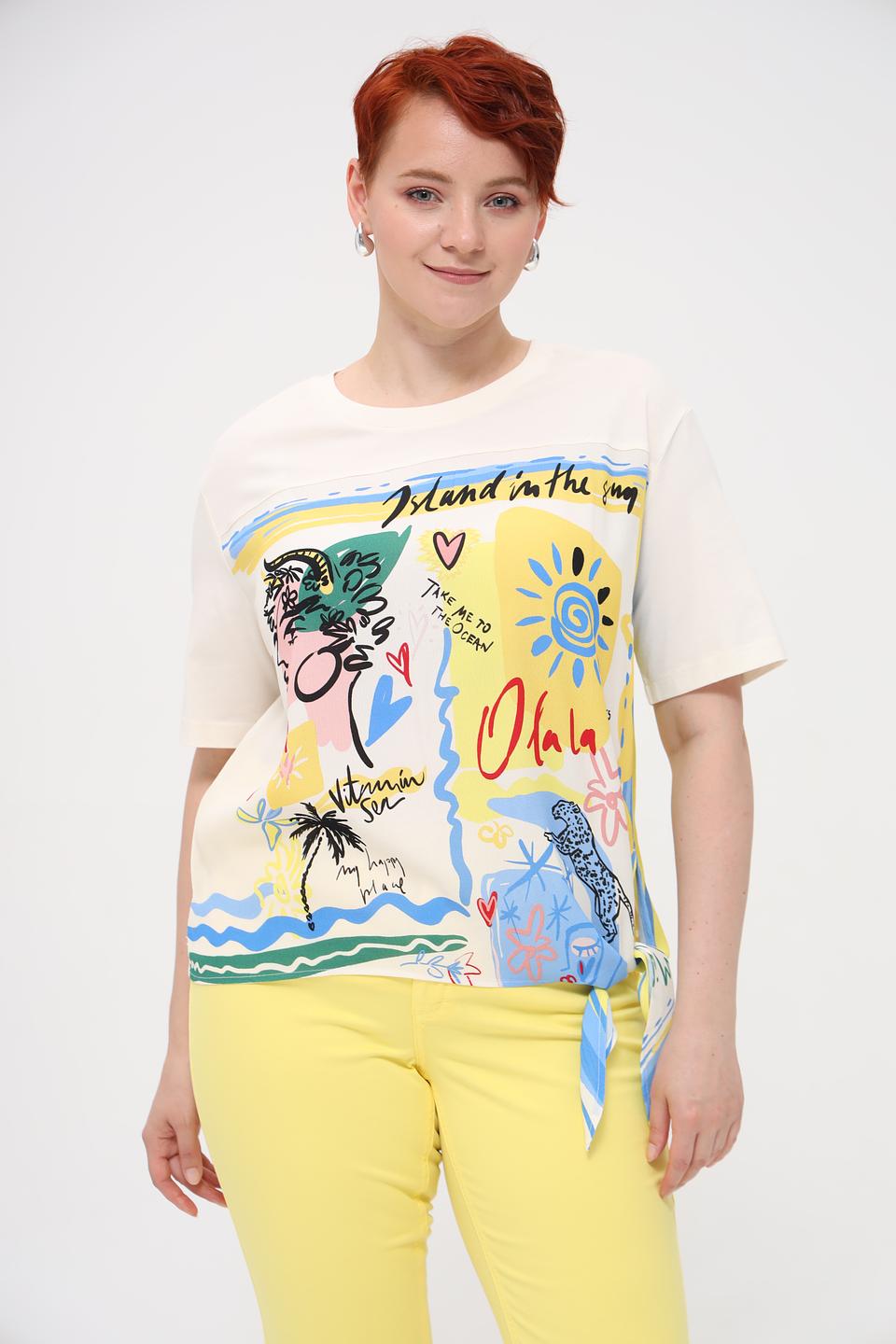 Блуза Oui с тропическим принтом