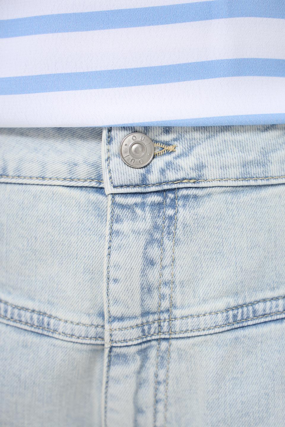 Шорты Oui деним с вышивкой голубые