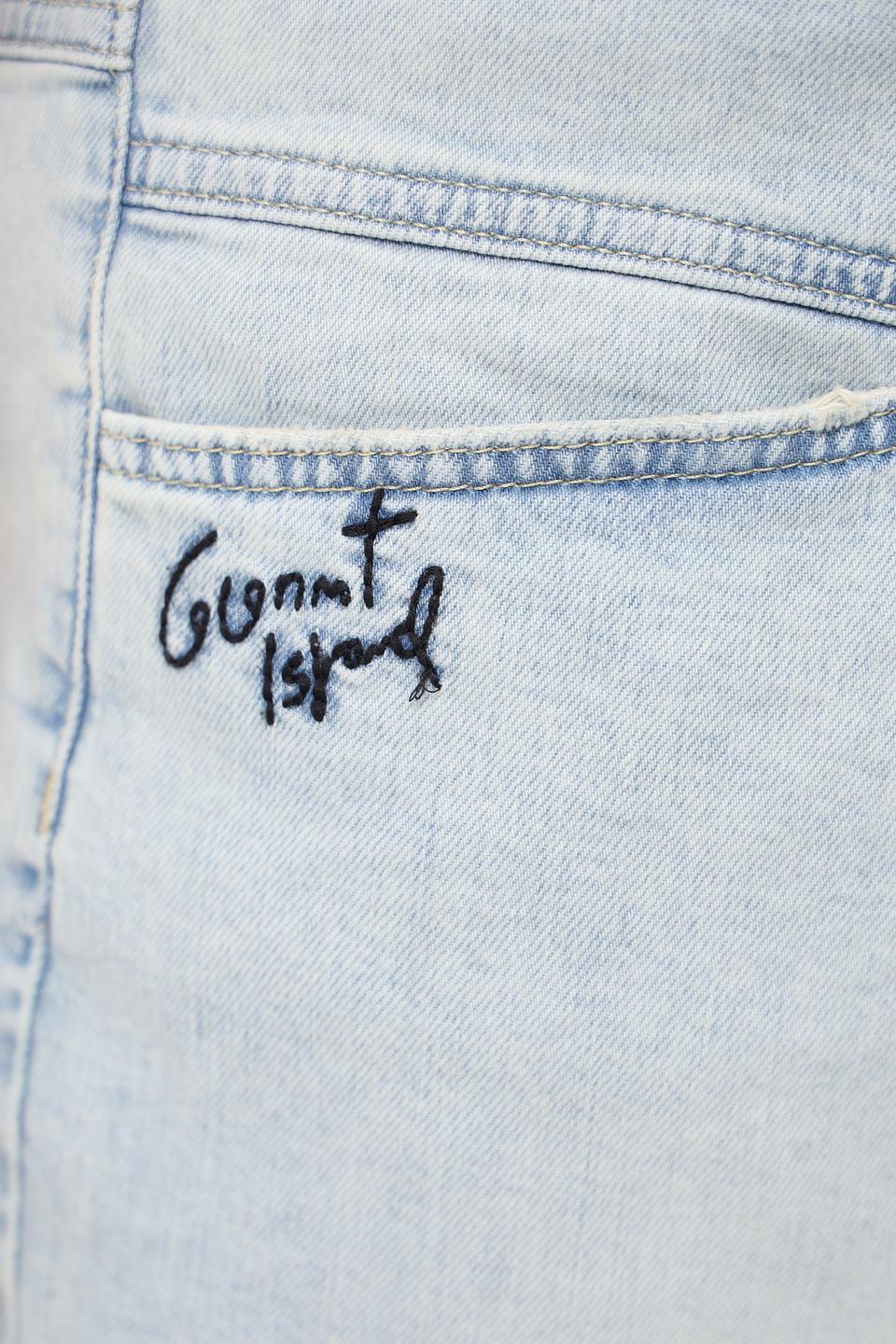 Шорты Oui деним с вышивкой голубые