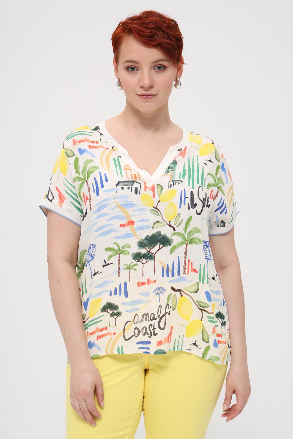 Блуза Oui с тропическим принтом