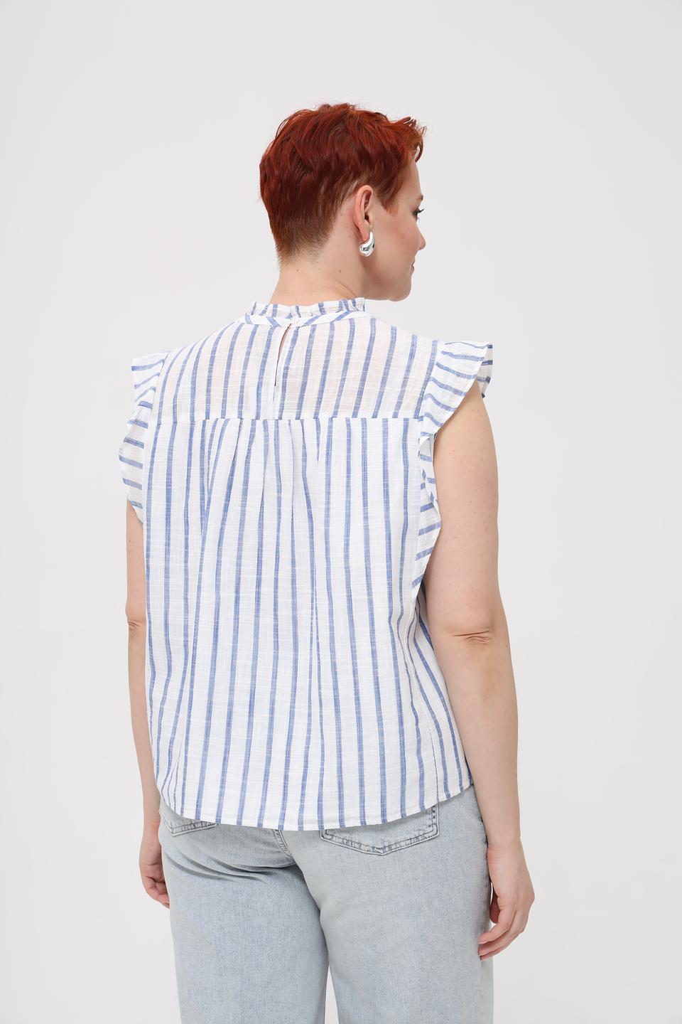 Блуза Oui в полоску с рюшами