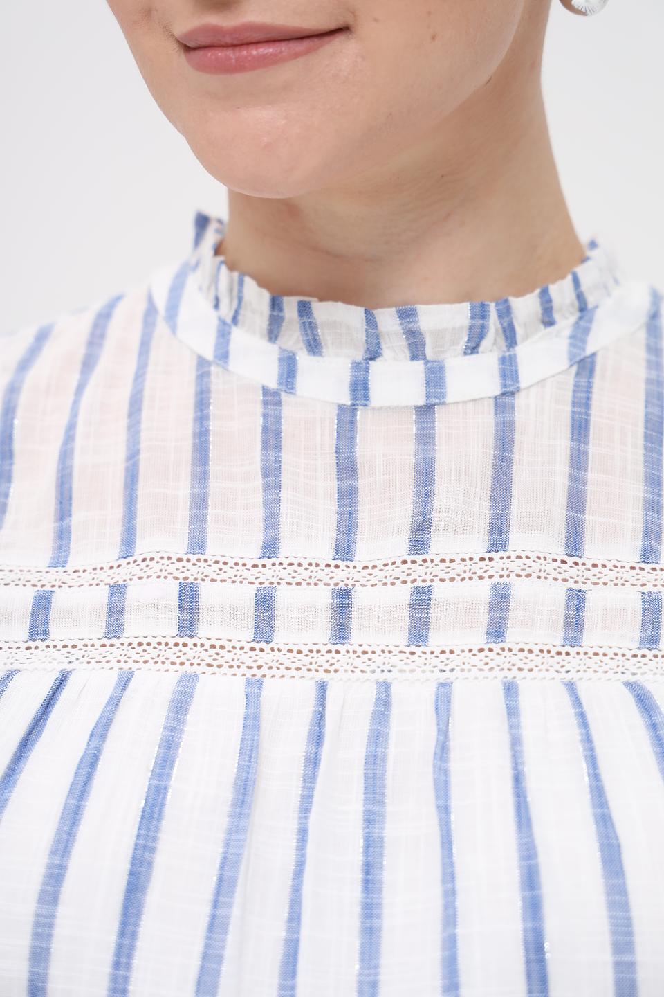 Блуза Oui в полоску с рюшами