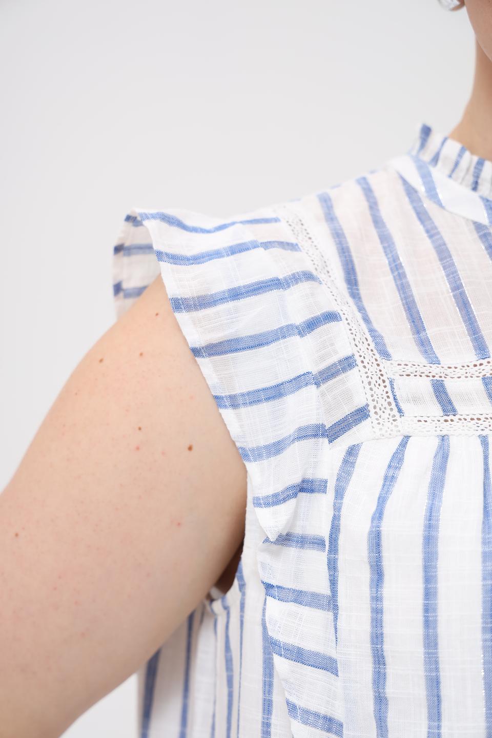 Блуза Oui в полоску с рюшами