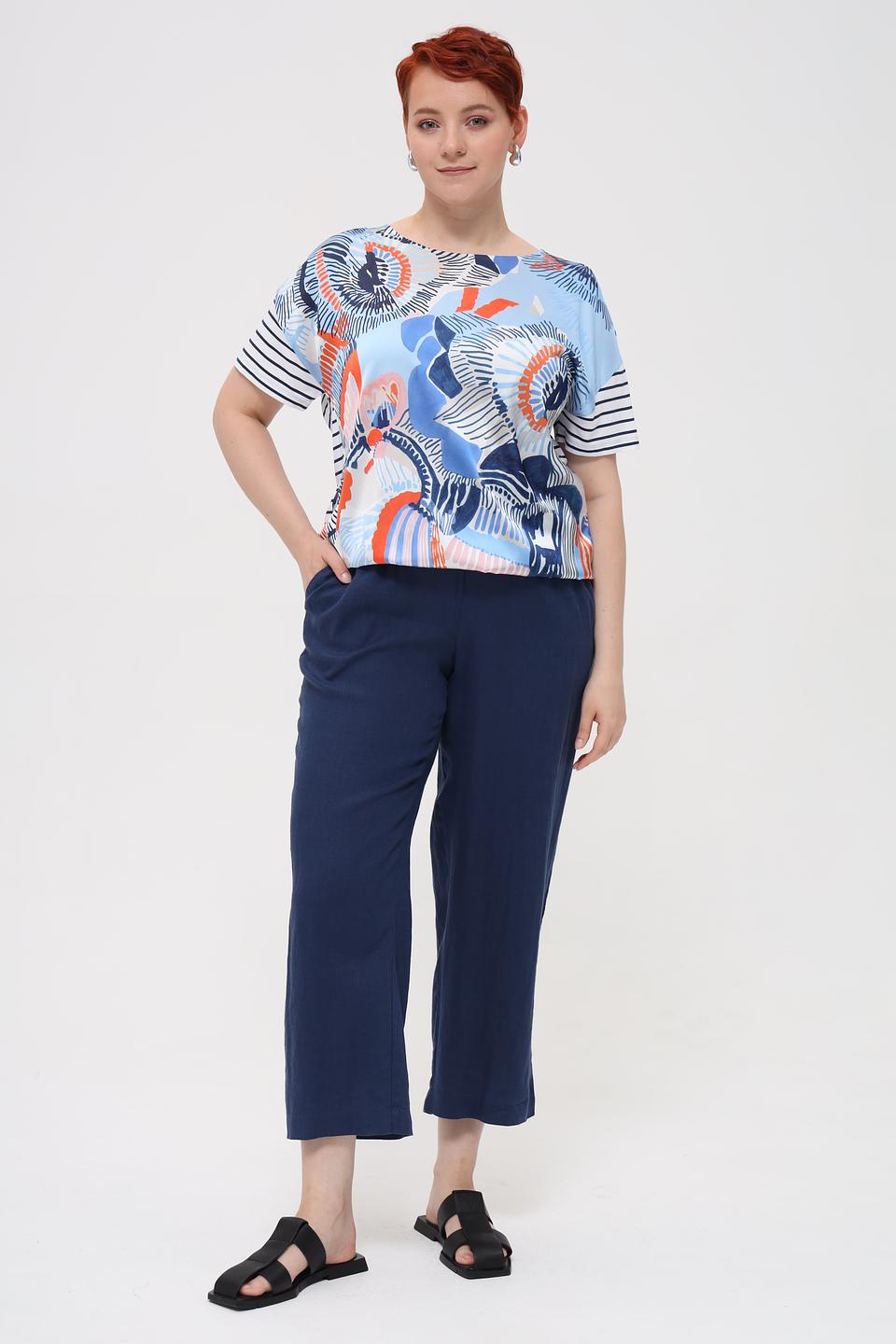 Блуза Rabe collection с принтом голубая