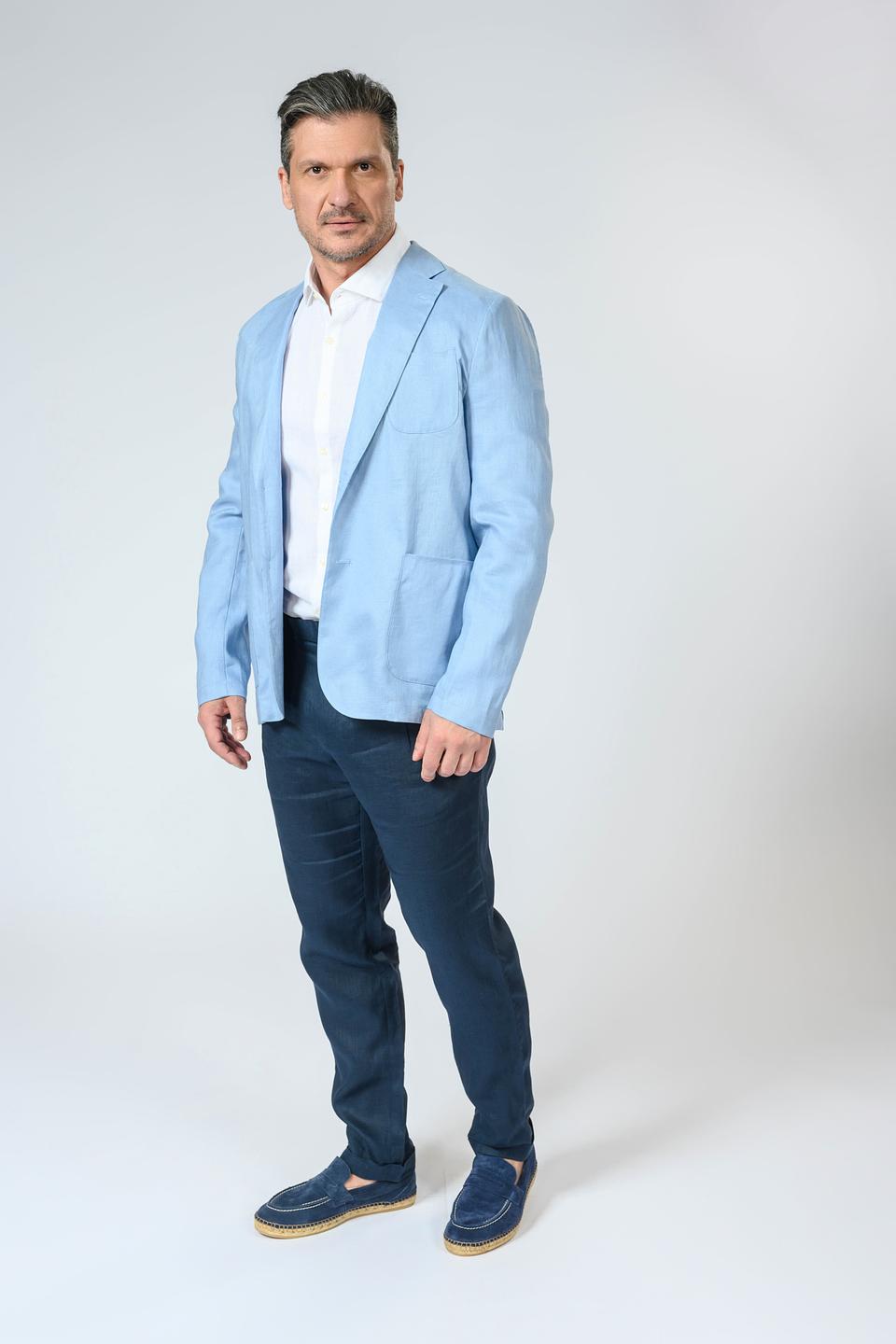 Пиджак Gaudi льняной голубой