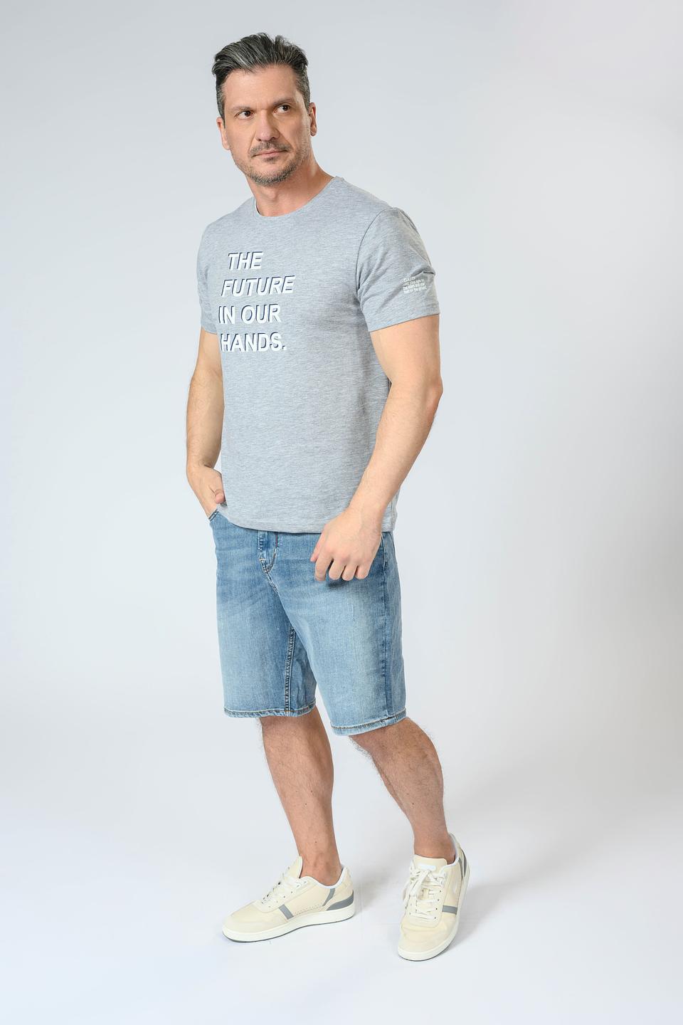 Футболка Gaudi мужская серая с принтом