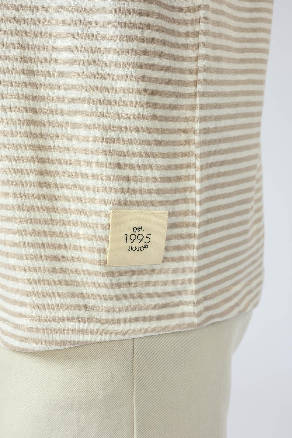 Поло Liu-Jo в полоску бежевый