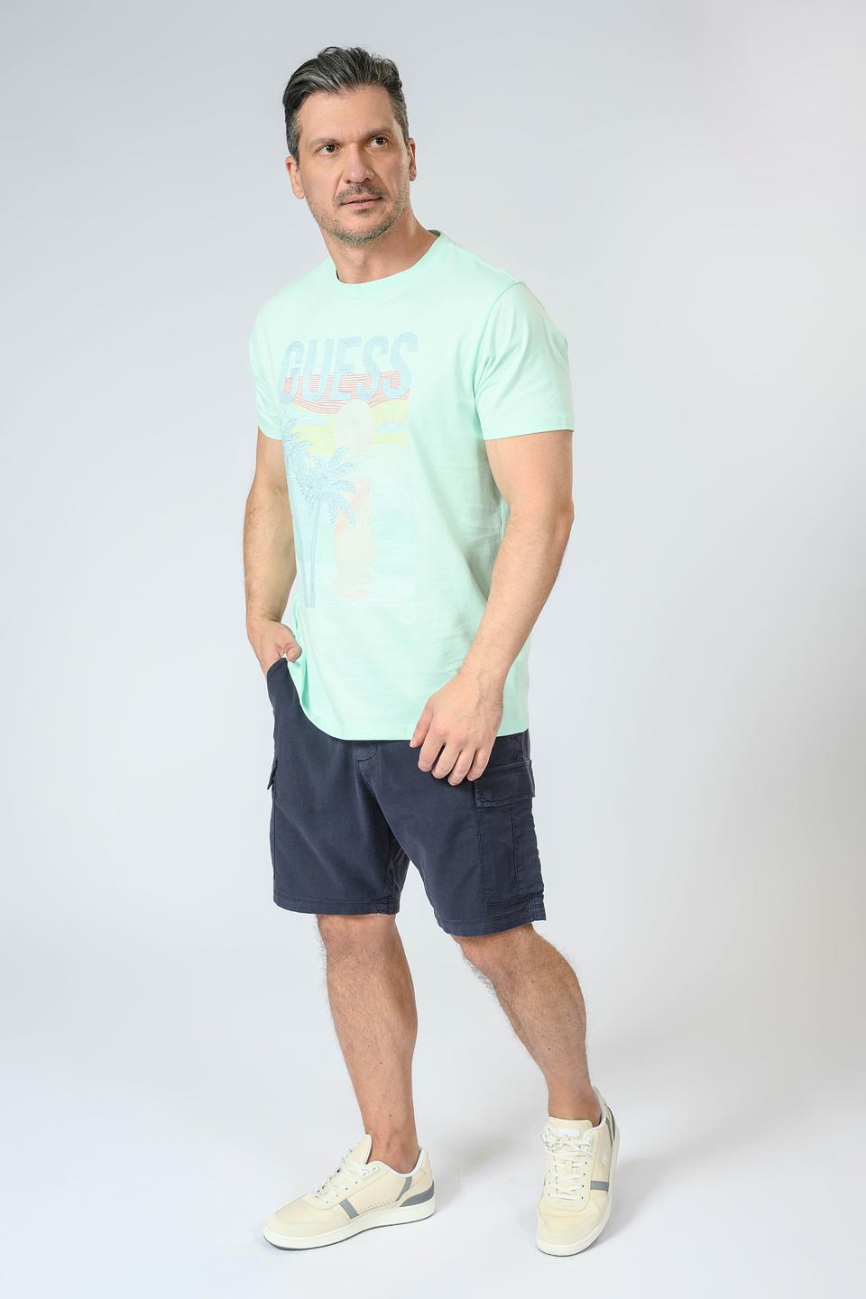 Футболка Guess с принтом голубой