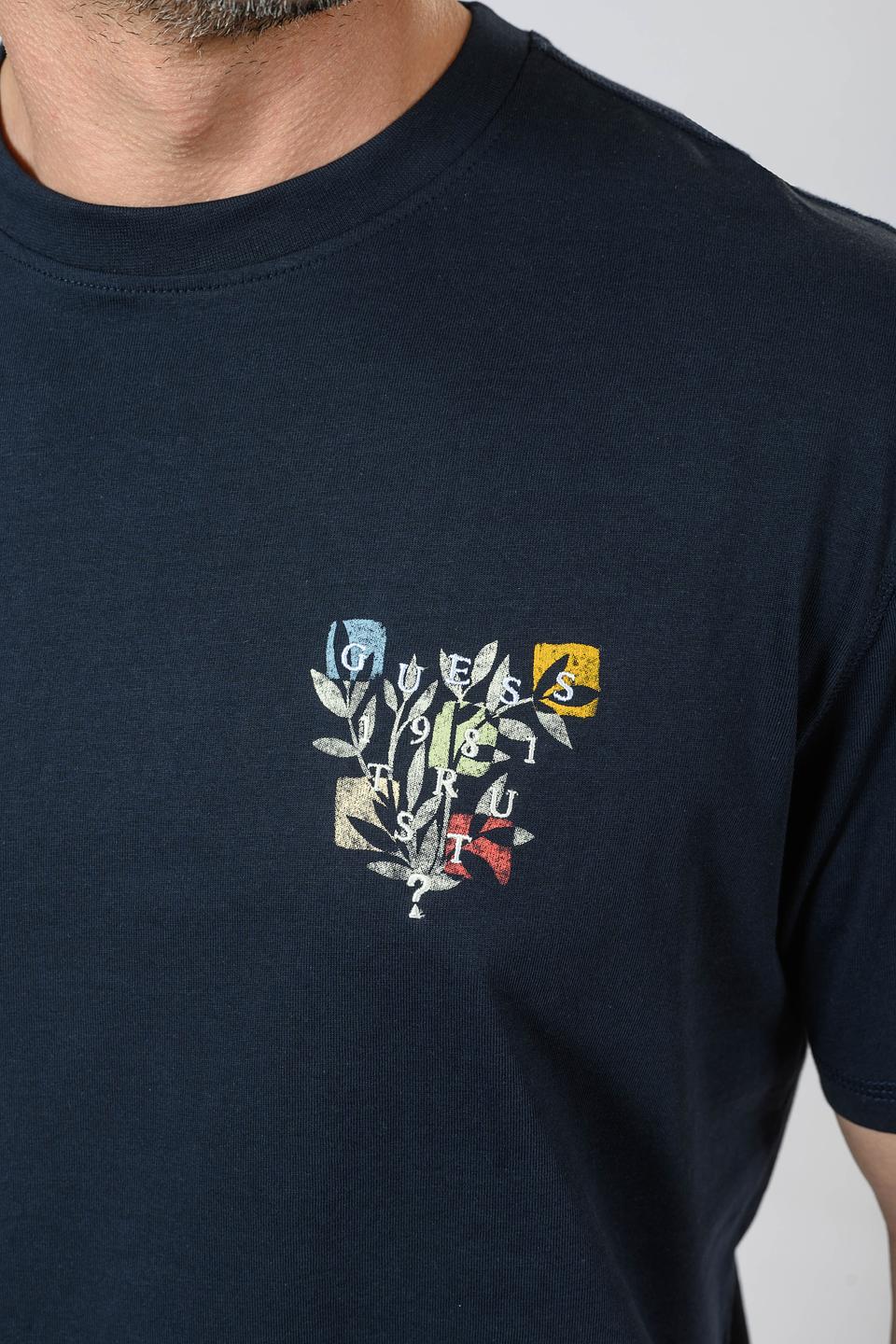 Футболка Guess с логотипом синяя