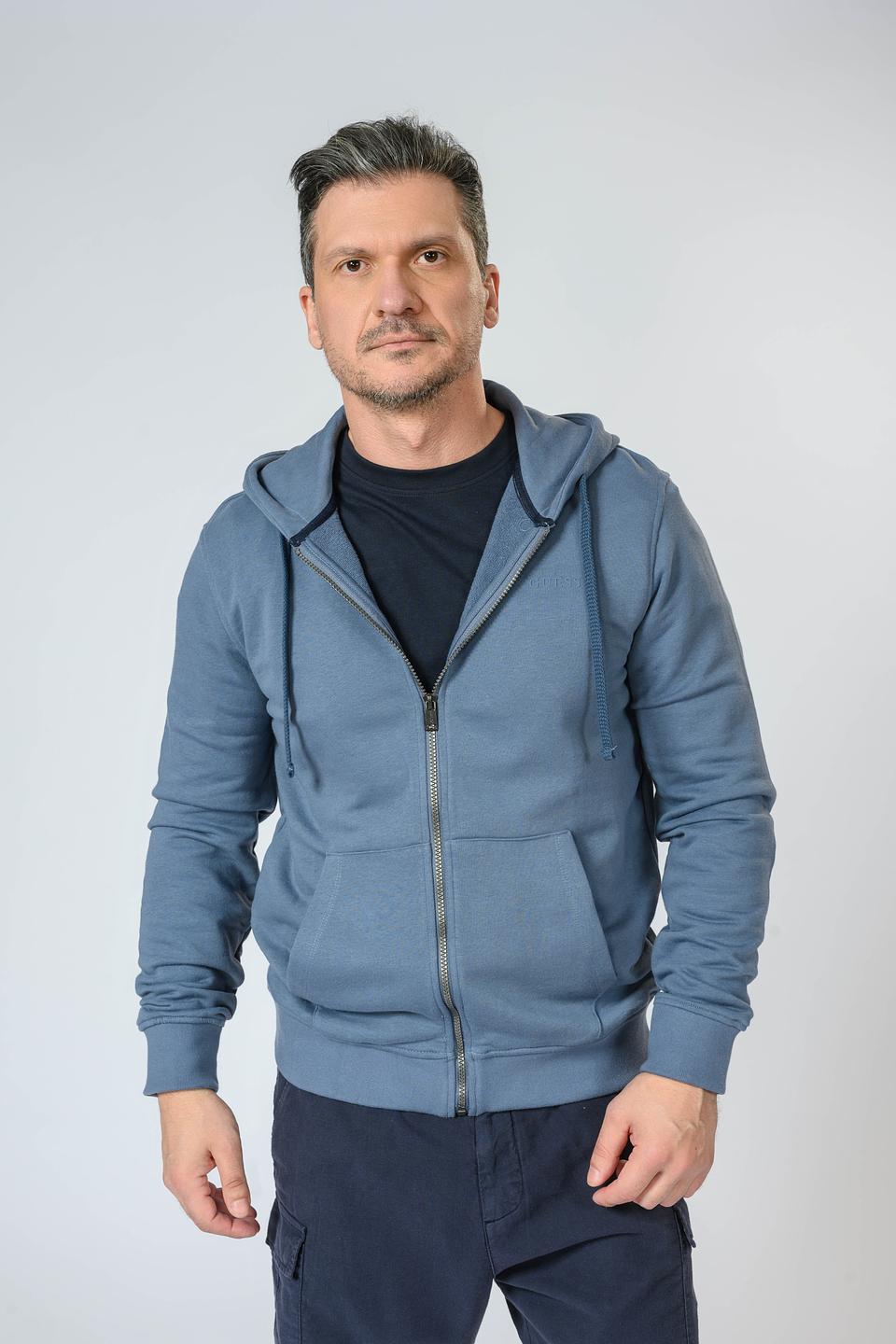 Толстовка Guess на молнии синяя