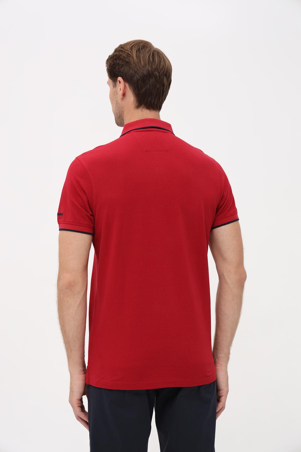 Поло Granchio с контрастной отделкой красный