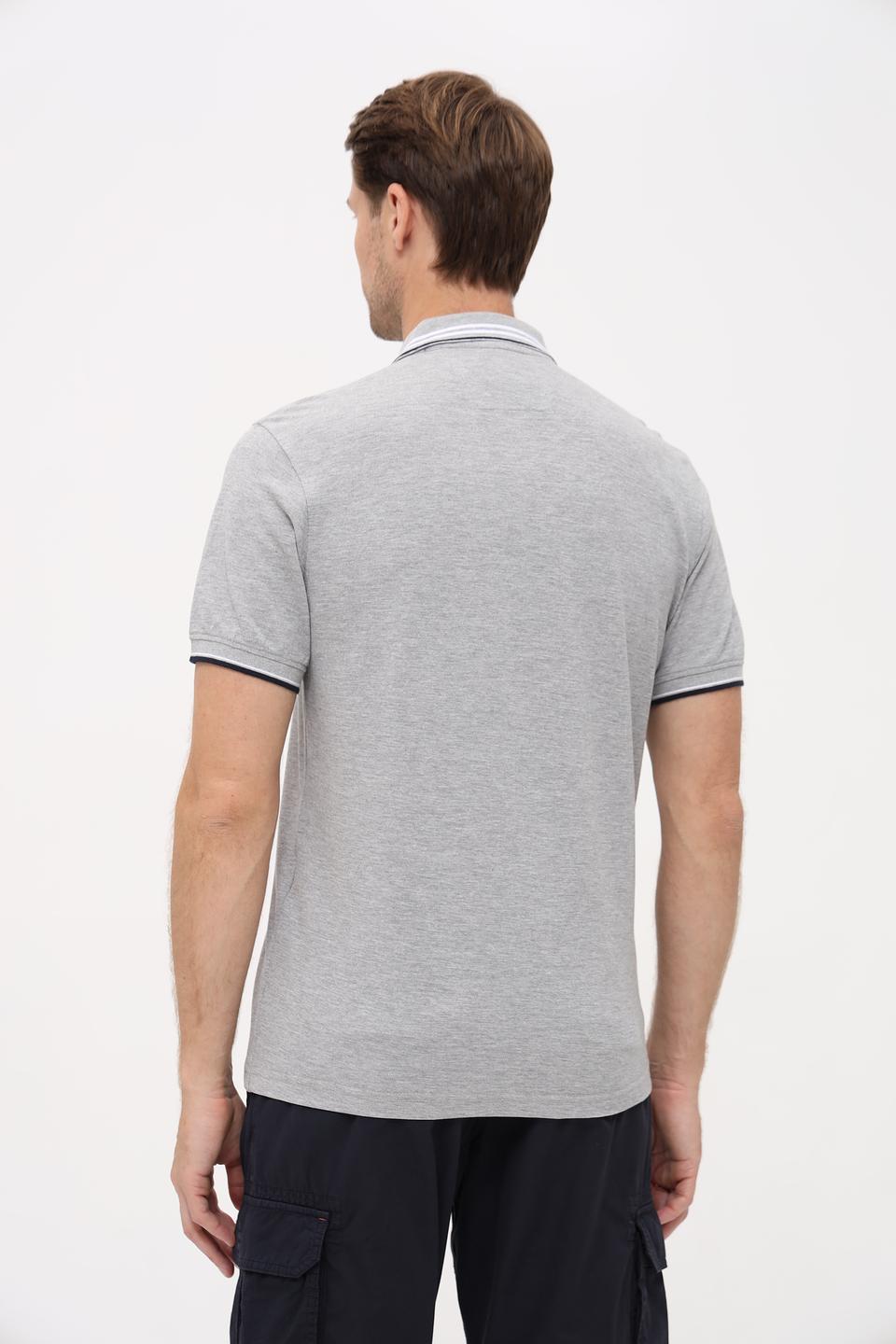 Поло Granchio c логотипом серый