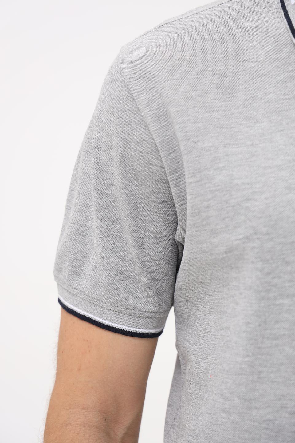 Поло Granchio c логотипом серый