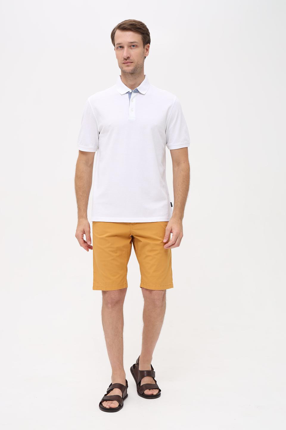 Поло Bugatti белый с фактурой