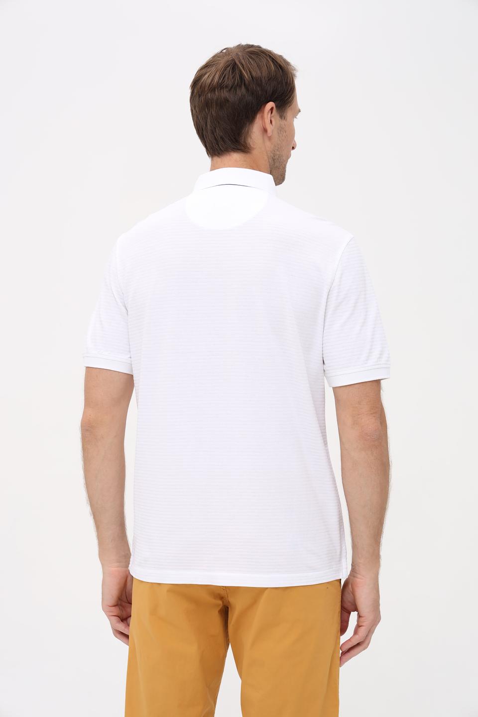 Поло Bugatti белый с фактурой