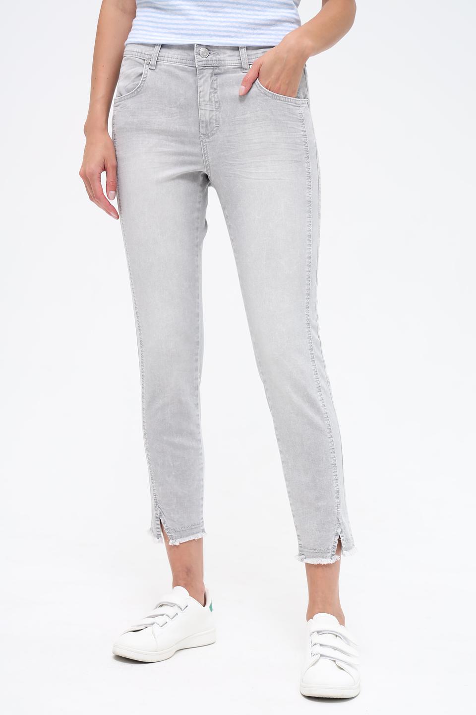 Джинсы Angels серый с необработанным краем
