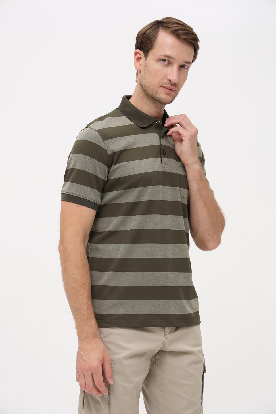 Поло Monte Carlo в полоску хаки