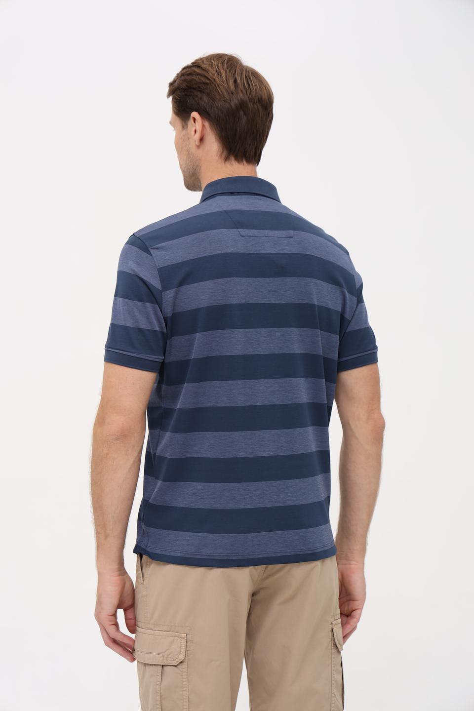 Поло Monte Carlo в полоску синий