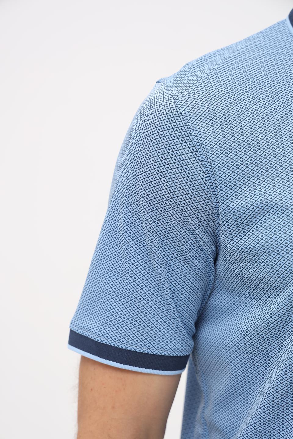 Поло Monte Carlo с узором голубой