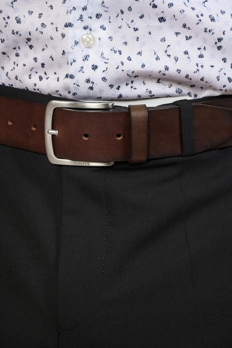 Ремень Boss Black кожаный коричневый