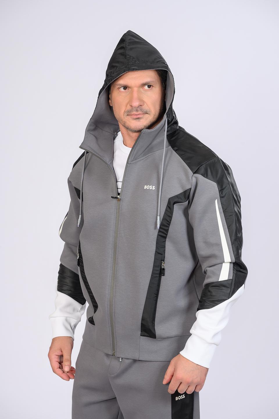 Кардиган Boss Green серый с черным