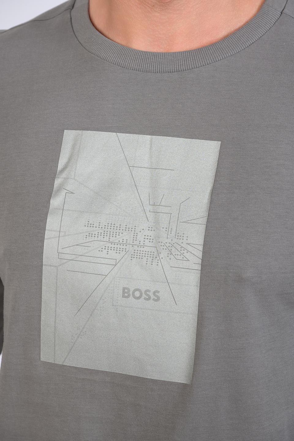 Лонгслив Boss Green серый