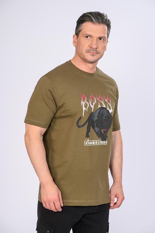 Футболка Boss Olive с пантерой