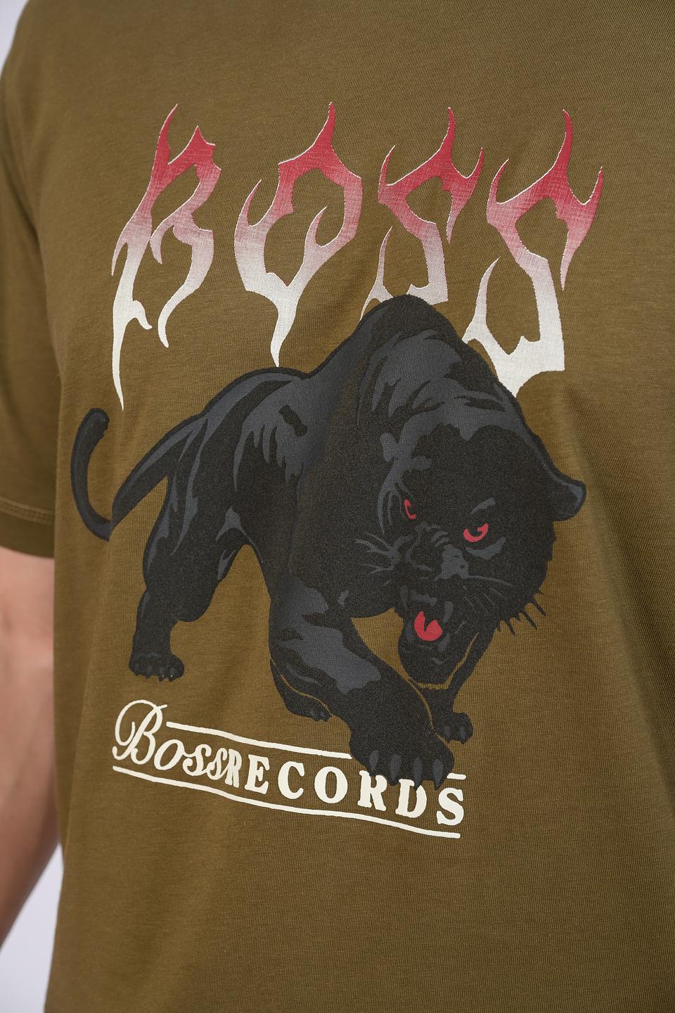 Футболка Boss Olive с пантерой