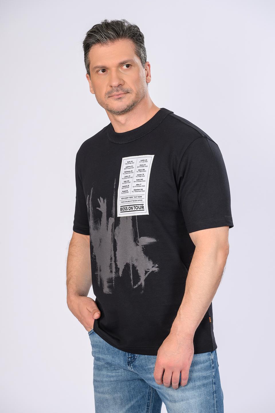 Футболка Boss Orange с принтом чёрная