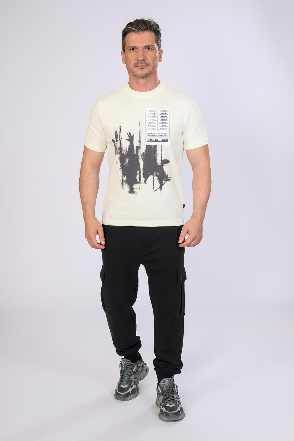 Футболка Boss Orange с принтом бежевая