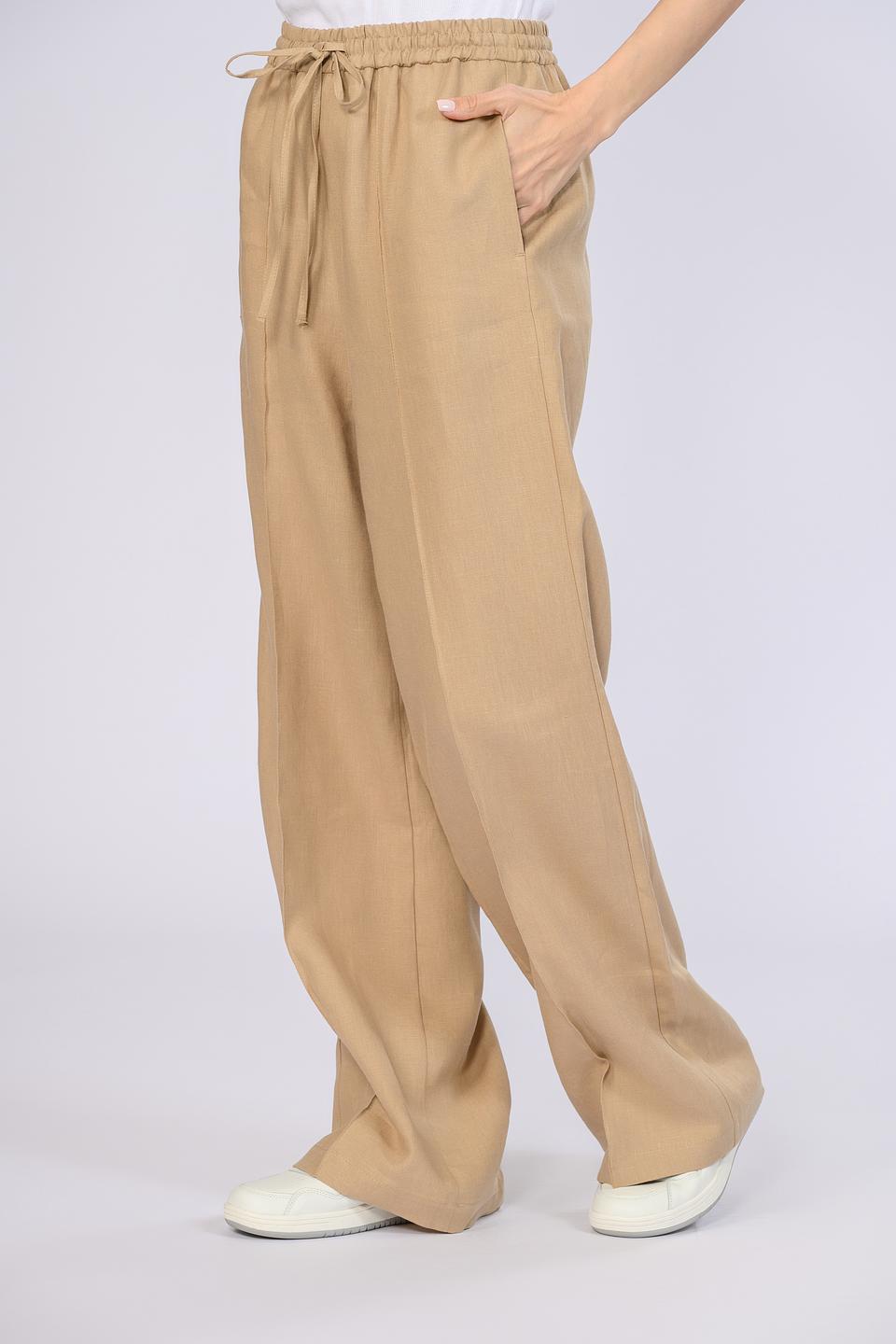 Брюки Emka лен бежевый