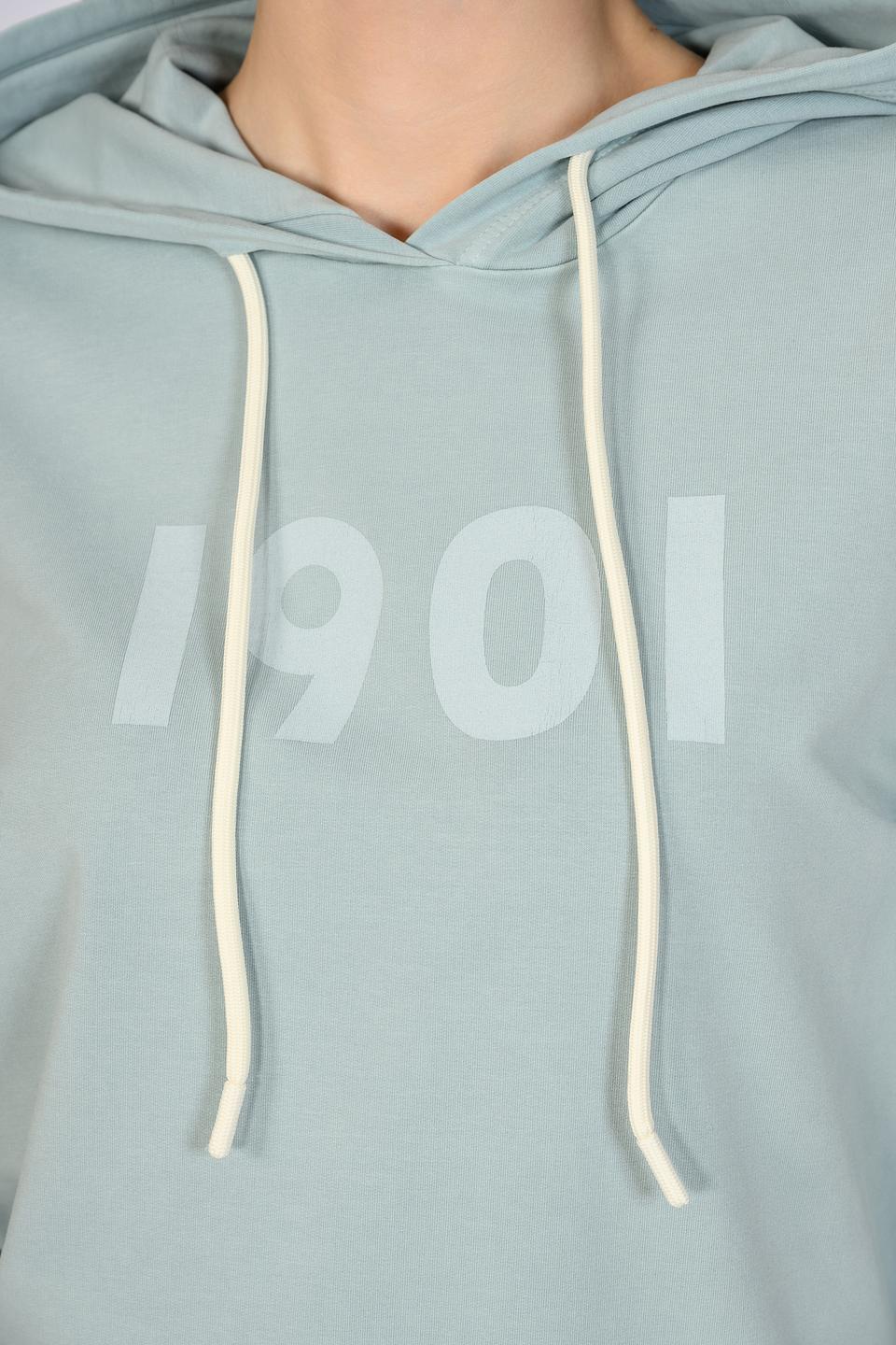 Джемпер Circolo 1901 с капюшоном бирюзовый