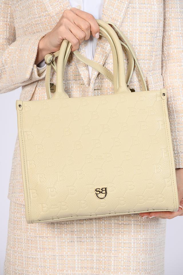 Сумка Sara Burglar с тиснением BB бежевая