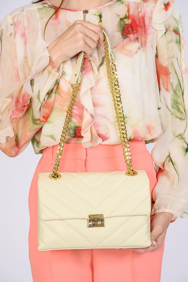 Сумка Sara Burglar стеганая бежевая