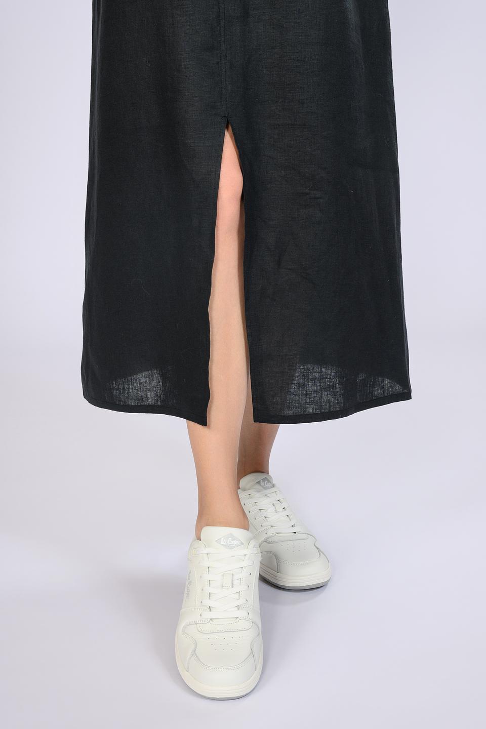 Платье Emka льняное чёрное на бретелях