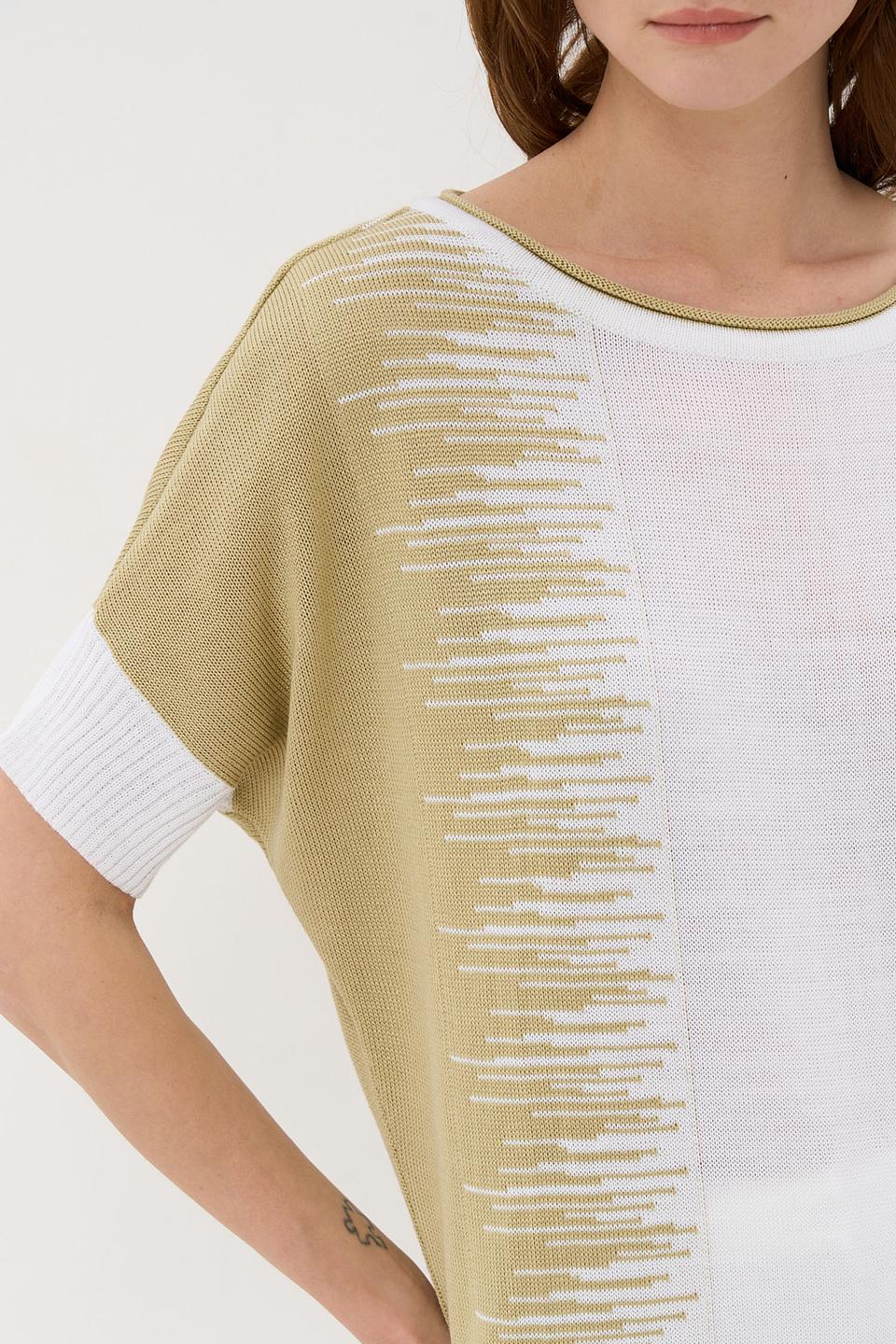 Джемпер VAY с полосками оливковый