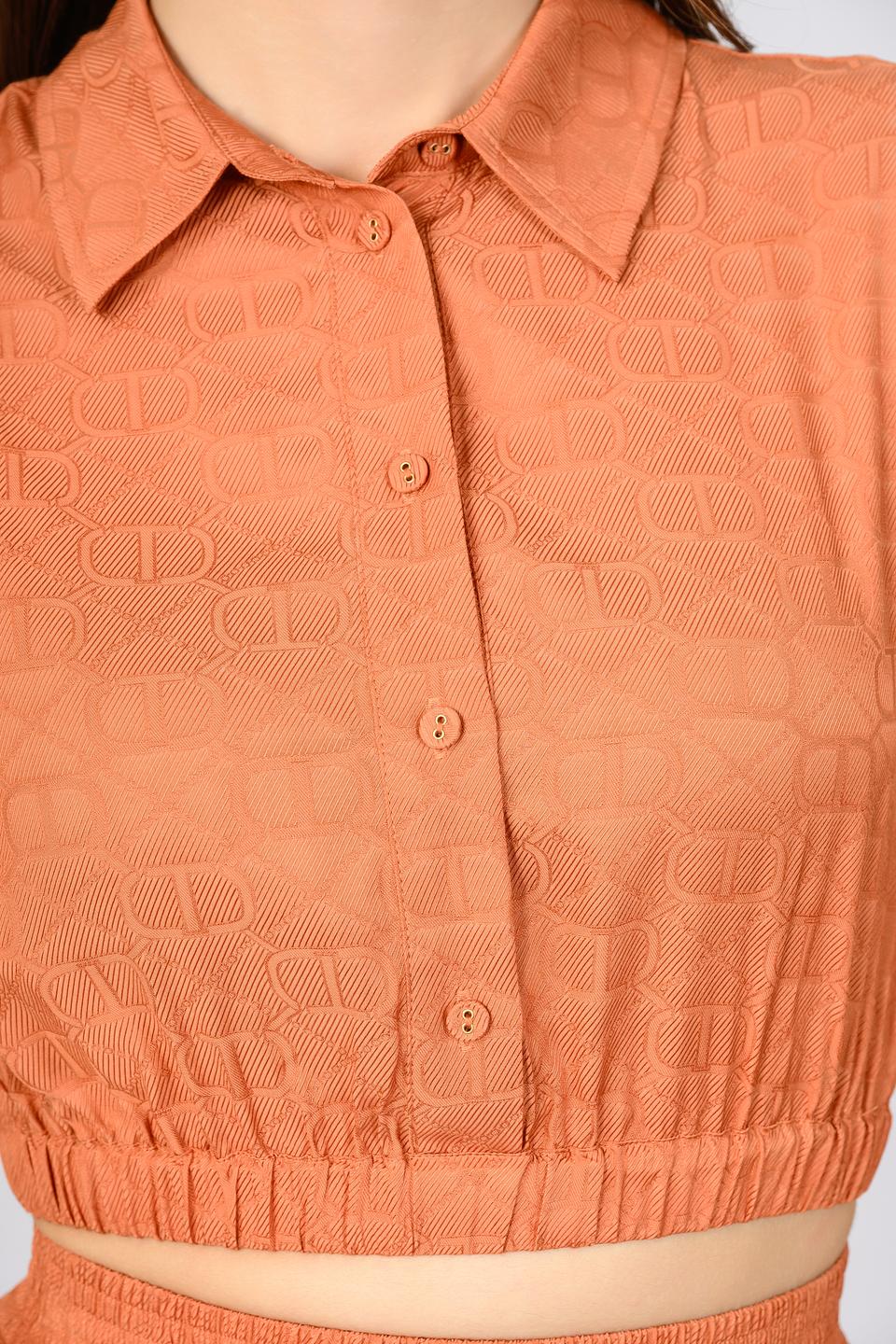 Блуза Twin Set оранжевая с логотипом