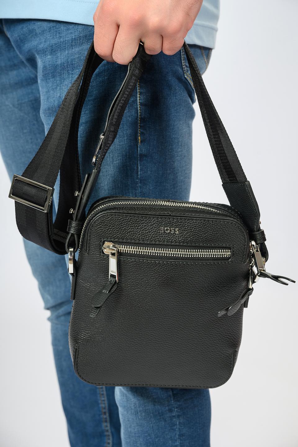 Сумка Boss Black кожаная чёрная